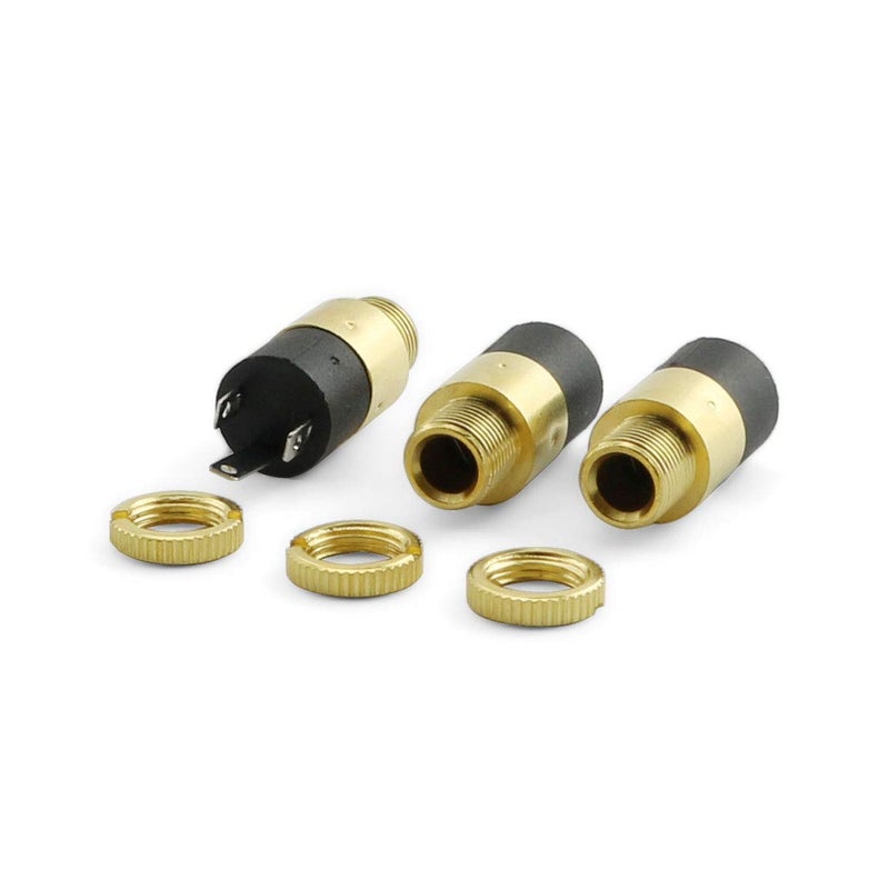 RuiLing 5-Pack Stereo Audio Panel Mount Jack Adapter Gold Plating Metal Headphone Female Socket Connector 3.5mm - Image 5